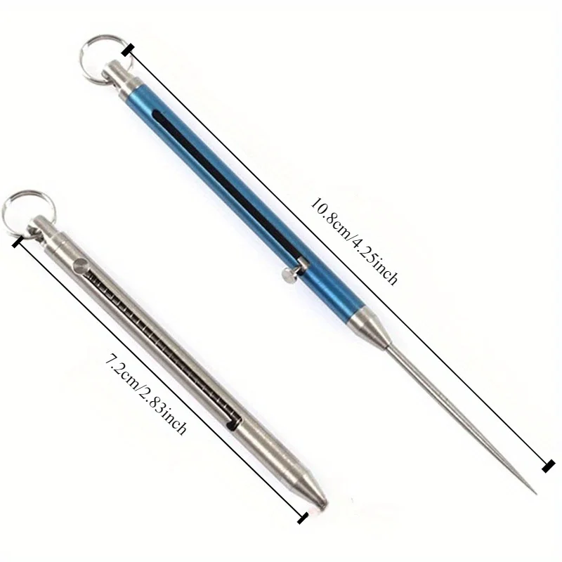 telescopic toothpick black titanium alloy keychain gift pendant fruit fork camping toothpick holder unpacking tool