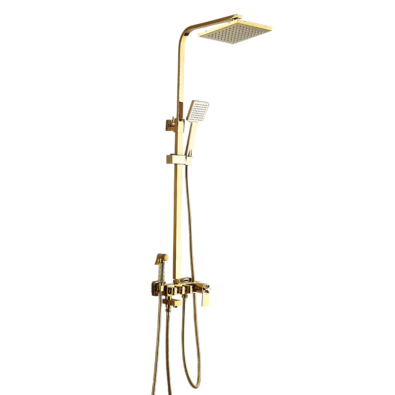 SPA Bathroom Shower Set gold Imitation gold surface Shower Rain Head Bath Mixer with Hand Faucet Rainfall