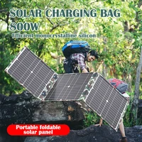 Panneau solaire pliable de 800W, chargeur solaire portable camouflage avec double port USB pour camping en camping-car et alimentation hors réseau en extérieur. 7
