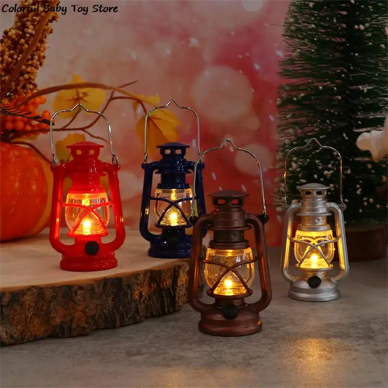 1PC Dollhouse mini ornaments pony lantern model night light scene shooting props