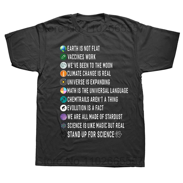 La Terre n'est pas plate, défendez la science, cadeau pour femmes, 2024, nouveaux t-shirts 100 % coton, t-shirts pour hommes, vêtements, t-shirts taille européenne_voghion.com