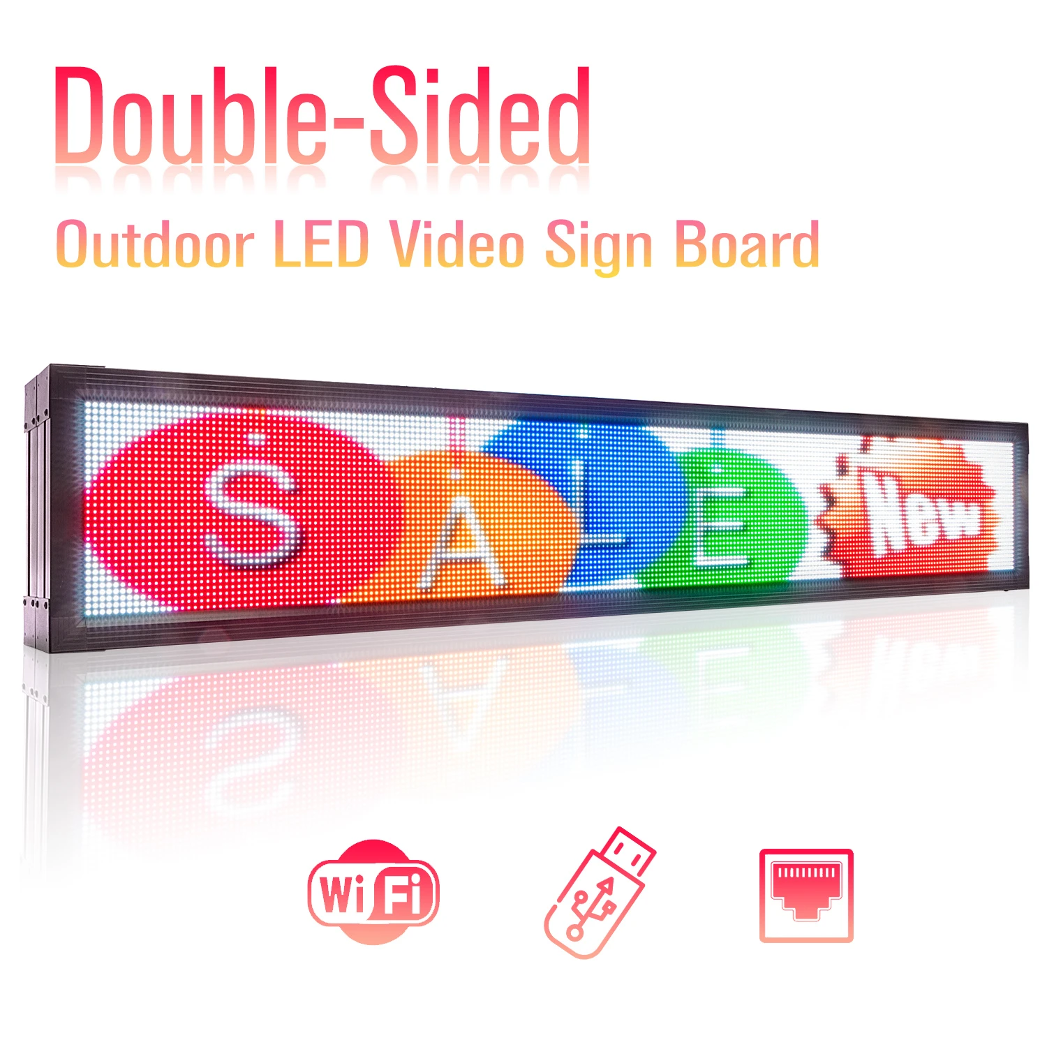 Zewnętrzny P8 LED wideo znak SMD RGB pełny kolor ekranu reklama biznes  wyświetlacz wideo/obraz/tekst/graficzny dwustronny ekran| | - AliExpress