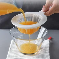 Filtre ultra fin en nylon réutilisable, 100/200/400 mailles, passoire de cuisine, cuillère, tamis, lait de soja, jus, café, aliments 2