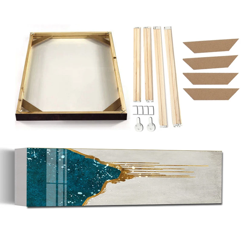 

Black Gold Green Marble Texture Luxury Poster with Frame Modern Abstract Art Canvas Painting Color Block Line Wall Art Picture