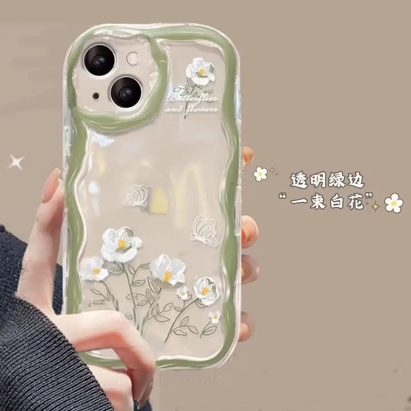 Clear Floral Tulip Phone Case with Small Flower Design