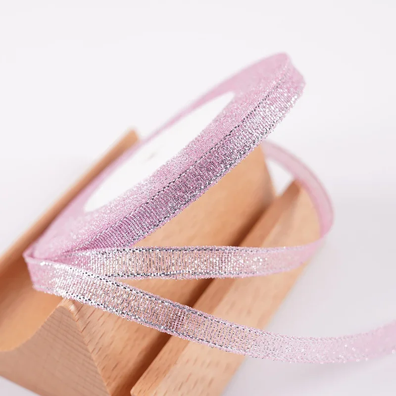 22m 6mm Colorful Glitter Metallic Ribbon for Festive Wrapping & DIY Crafts