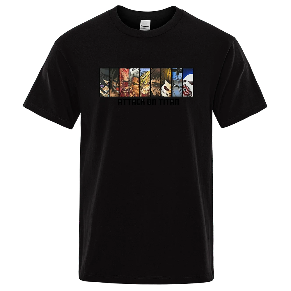

Attack on Titan anime Printing Mens Tee Clothes Breathable Short Sleeve Shirt Fashion Loose T-Shirt Pattern Casual Men Tops