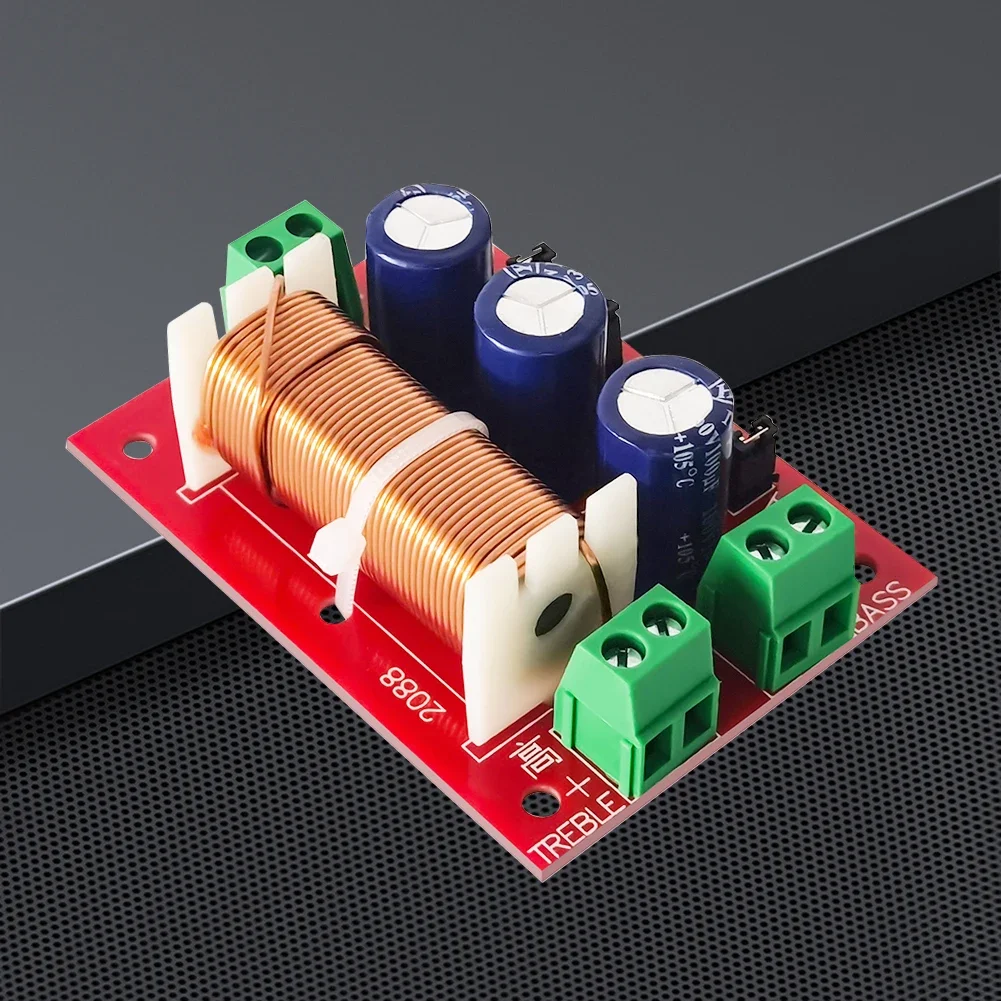 2 Way Crossover Filters Module 400W Audio Speaker Frequency Divider Adjustable Full Range Treble Bass Welding Free YLY-2088