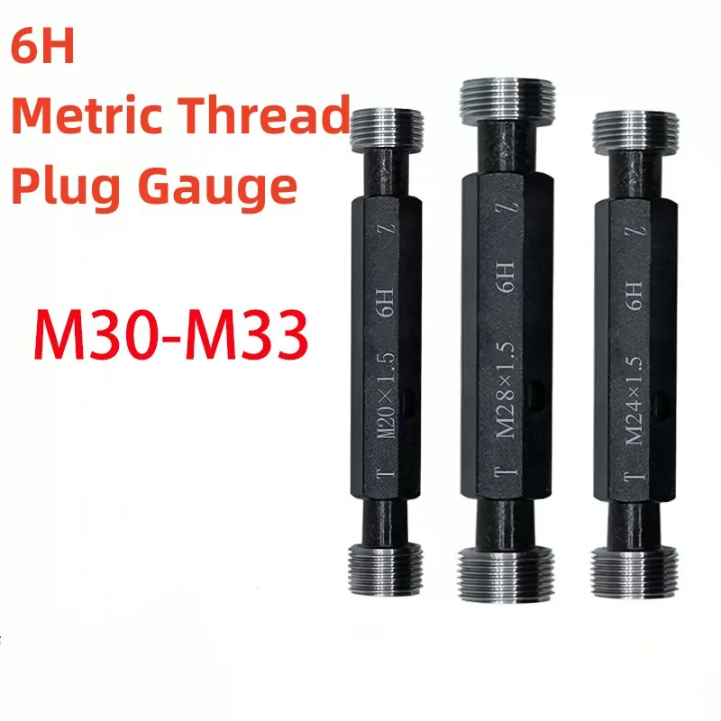 1 Pz M30-M33 Acciaio Mer-Cury Gage Metrico Filettatura Fine Plug Gauge Alta Qualità All'Ingrosso 6H M30 M31 M32 M33X 0.5 0.75 1.25