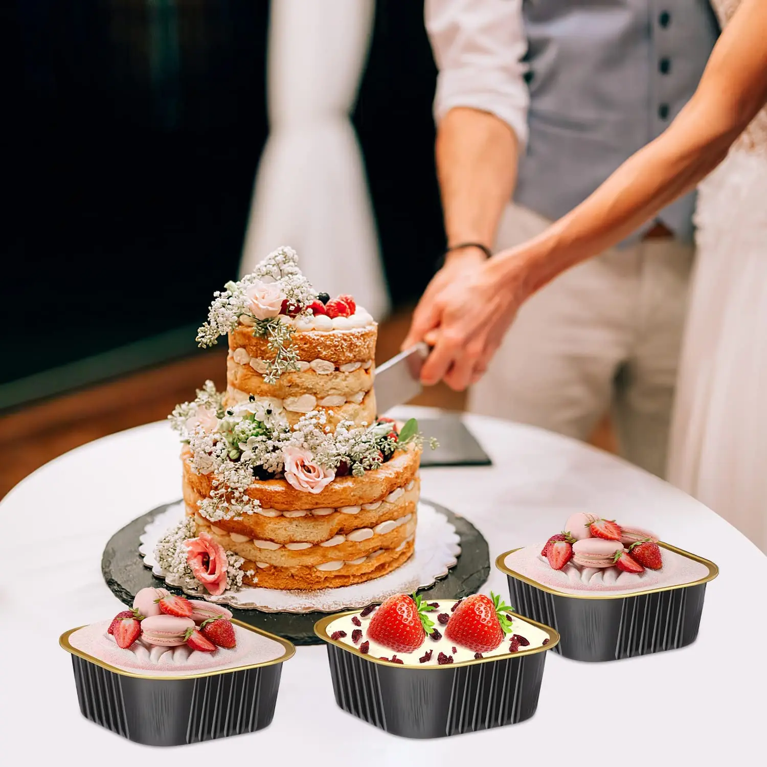 50PCS Kraft Paper Candy Gift Boxes with Ribbons – DIY Folding Favor Boxes for Wedding, ... - SKU FBS10166 - UGI Packaging