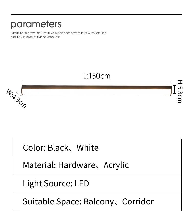 balcony ceiling lights Long strip aisle LED lamp bedroom S42f6094f79fc4b01940dde325e5e4103N