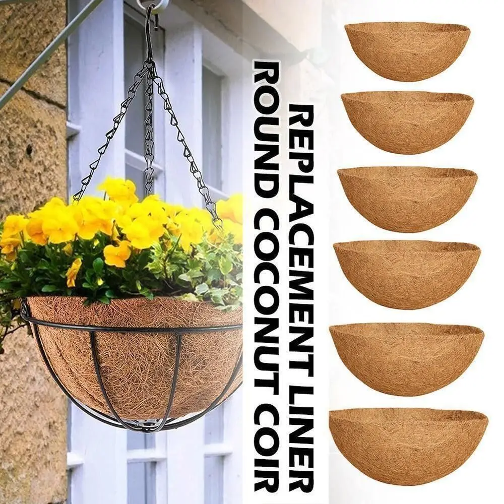 8/10/12/14/16/18 Inch Hanging Basket Liner Round Coconut Liners For Planters 100% Natural Coco Basket Replacement Liner Outdoor coconut fiber liners