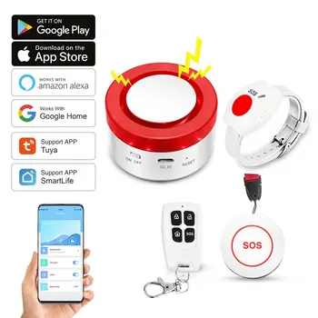 노인 노인 긴급 추락 경보 장치를위한 WiFi 공황 버튼 SOS 생명 경보 간병인 투야 스마트 APP 알림
