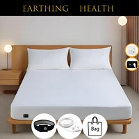 10% Silver Fiber Earthing Fitted Bed Sheets Conductive Grounded Bedsheet Anti-ESD Relieve Pressure Improve Health 1