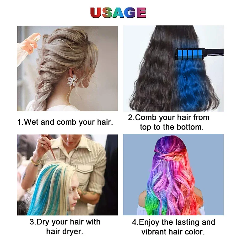 10pcs Hair Chalk Mascara Pro Crayons For Hair Temporary Hairs Dye Colorinng Hair Chalk Gray Hairs Dye Hairs Color Brushes 5
