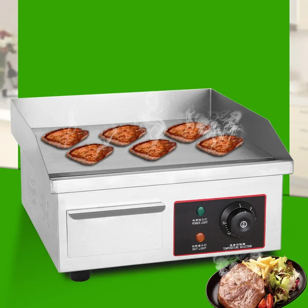 Stainless Steel Meat Electric Grill Commercial Electric Griddle Desktop Flat Grill Automatic Thermostat Griddle. 3