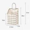 Dormitory Wall Hanging Storage Bag Wall Door Wardrobe Table Top Fabric Cotton Linen Organizer Basket For Books CD Magazine 6