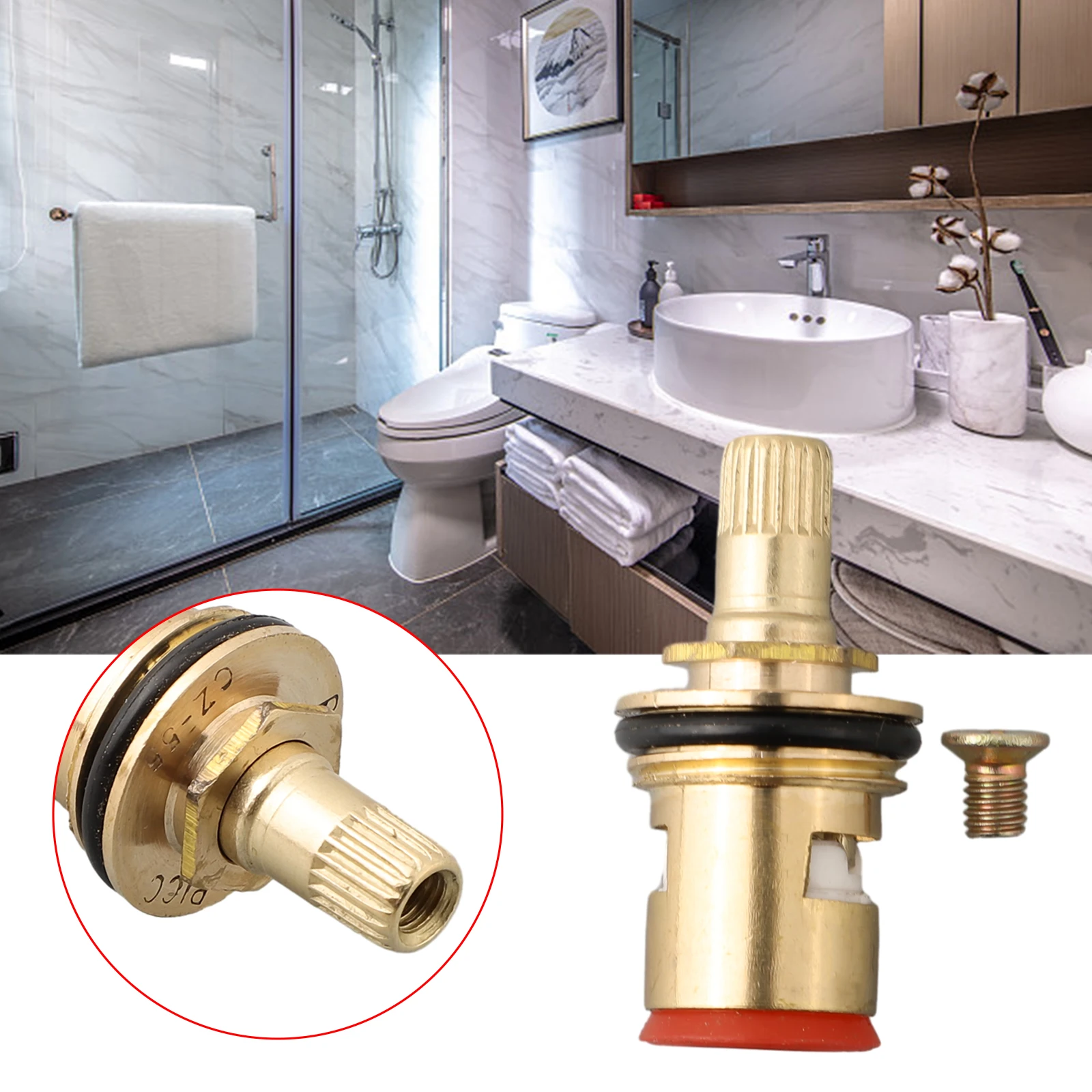 

20 T Copper Ceramic Disc Valve 304 Stainless Steel Faucet Cartridge Bathroom Copper Core For Home Iron Rod Kitchen