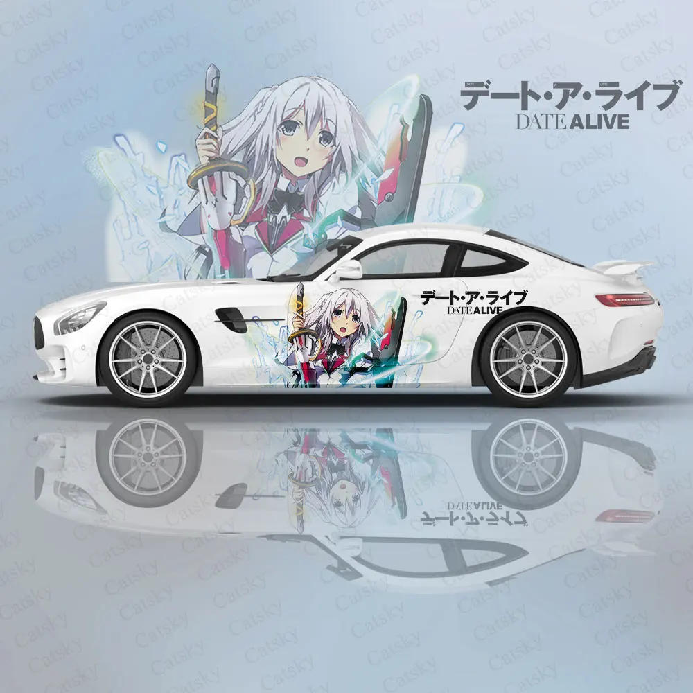 

Date a live Tobiichi Origami animal Car Decal Protective Film Vinyl Itacar Racing Side Graphics Wrap Spray Paint auto Stickers