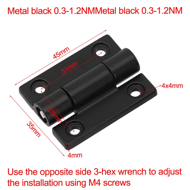 2pcs Door Hinges Cabinet Wooden Box Flat Hinge Adjustable Torque Damping Hinge Shaft Furniture Hardware Accessories 3
