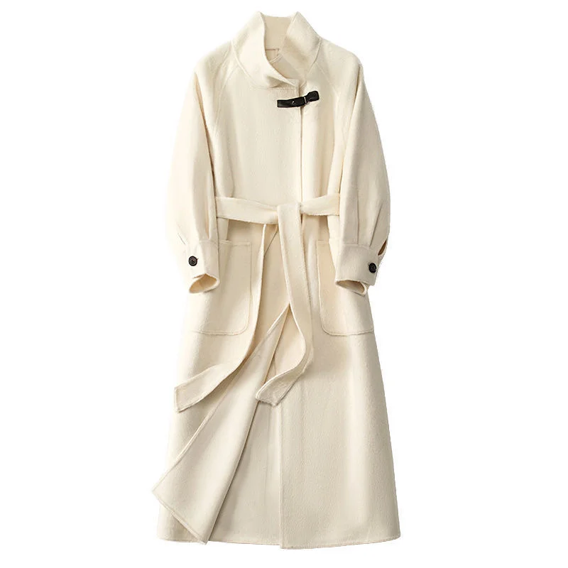 Wool Double-sided Woolen Coat 2023 Spring Korean Version of Temperament New Relaxed Casual Women Woolen Coat Solid Color Commute