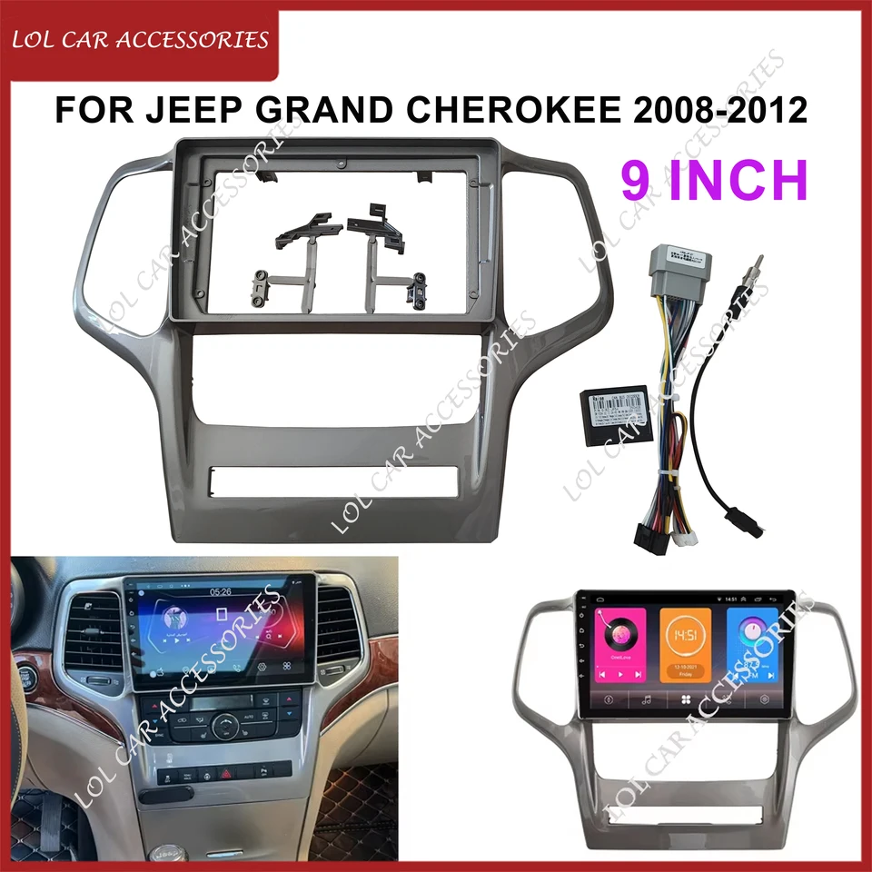 Panneau De Carénage Radio Pour Jeep Cherokee, Grand Cherokee, Wrangler (1993-2002) | Cadre DIN Simple Noir