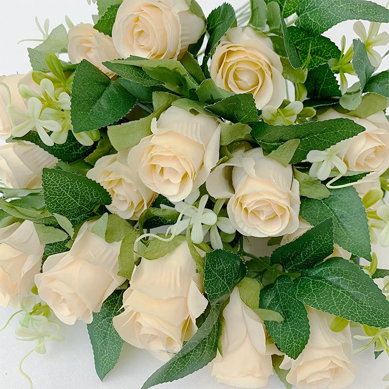 Silk Rose Artificial Flower Bouquet for Weddings and Events - 52cm Elegant Floral Arrangement and Home Decor Accessory