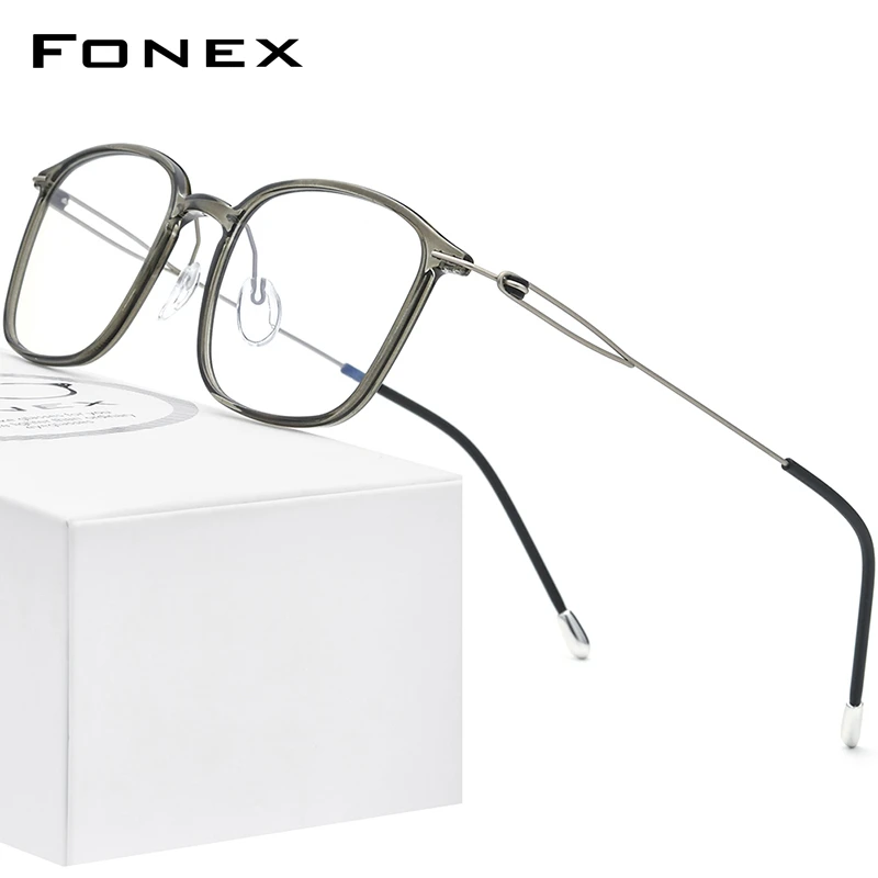 FONEX Titanium Alloy Glasses Frame Men Prescription Eyeglasses Women