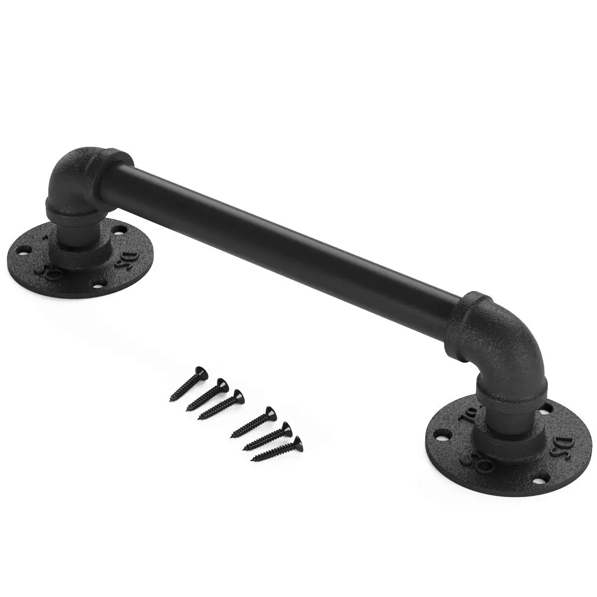 12 inch / 15inch Pipe Barn Door Handle Black Rustic Industrial Style Handle Bar Pull for Gate Cabinet Shed Door