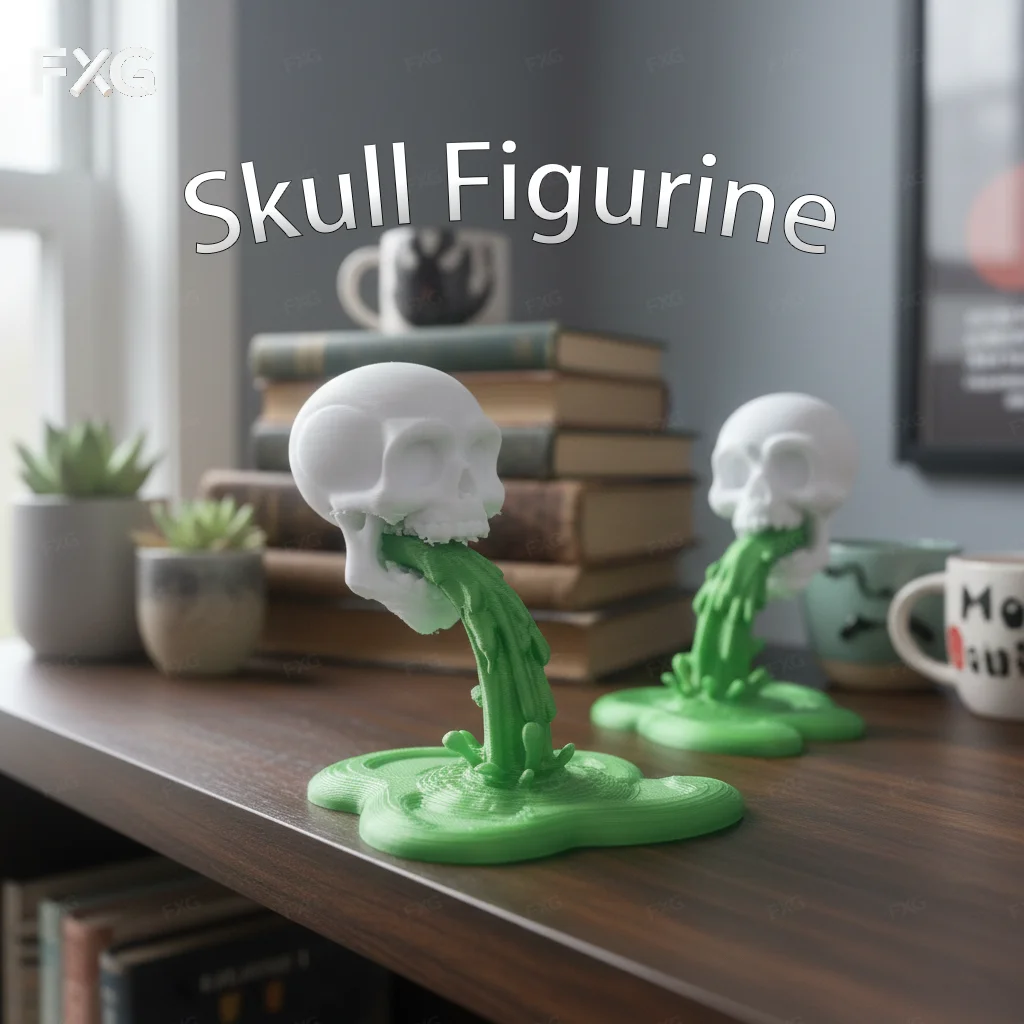 1pcGreen-ToneGoo-SpewingSkullFigurine,perfectforSt.Patrick