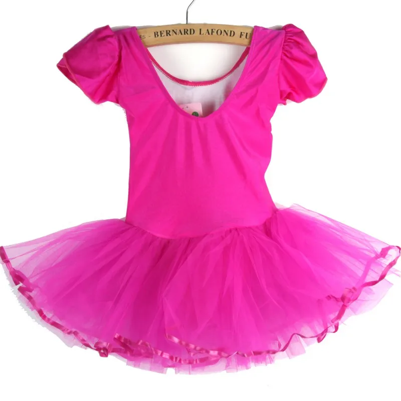 Tutu Skirt Children's Mesh Stretch Tutu Skirt Girls Short-Sleeved Princess Tutu Dance Skirt Girls Practice Training