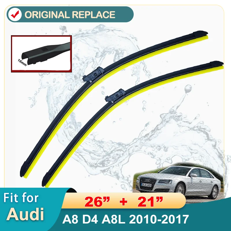 

Car Wiper RHD & LHD Front Wiper Blades 26"+21" For Audi A8 D4 A8L 2010-2017 Fit push button Windshield Windscreen Front Window