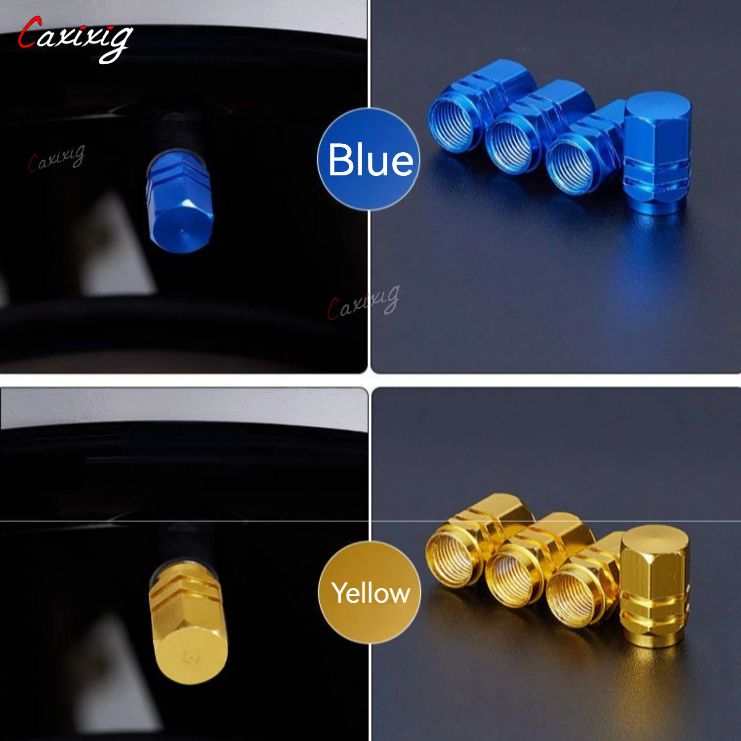 Aluminum Alloy Car Wheel Tire Valve Caps Tyre Rim Stem Covers Airdust Waterproof For Automobiles Motorcycles Trucks Bikes
