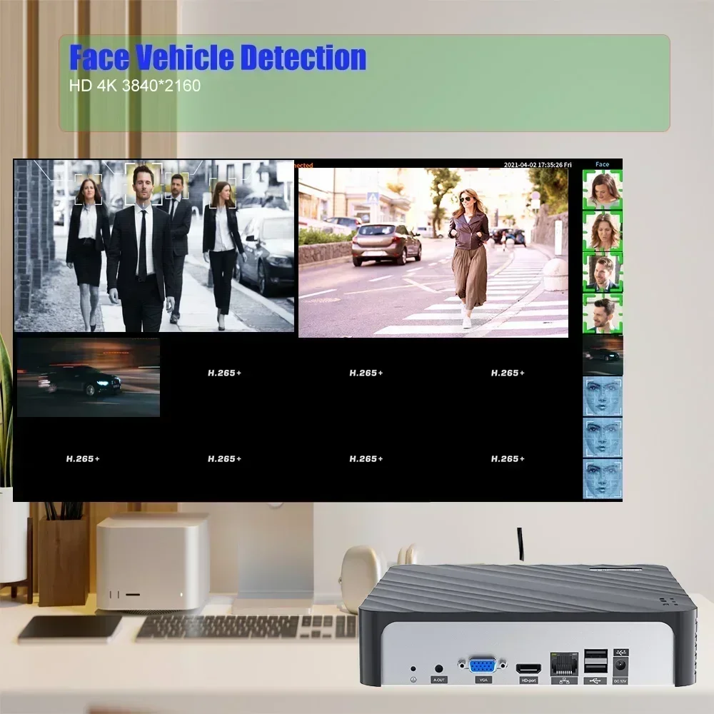 Xmeye Pro 네트워크 CCTV 비디오 녹음기 클라우드 P2P 원격 액세스, 36 채널 4K NVR 작업, 8MP ONVIF 호환 IP 카메라