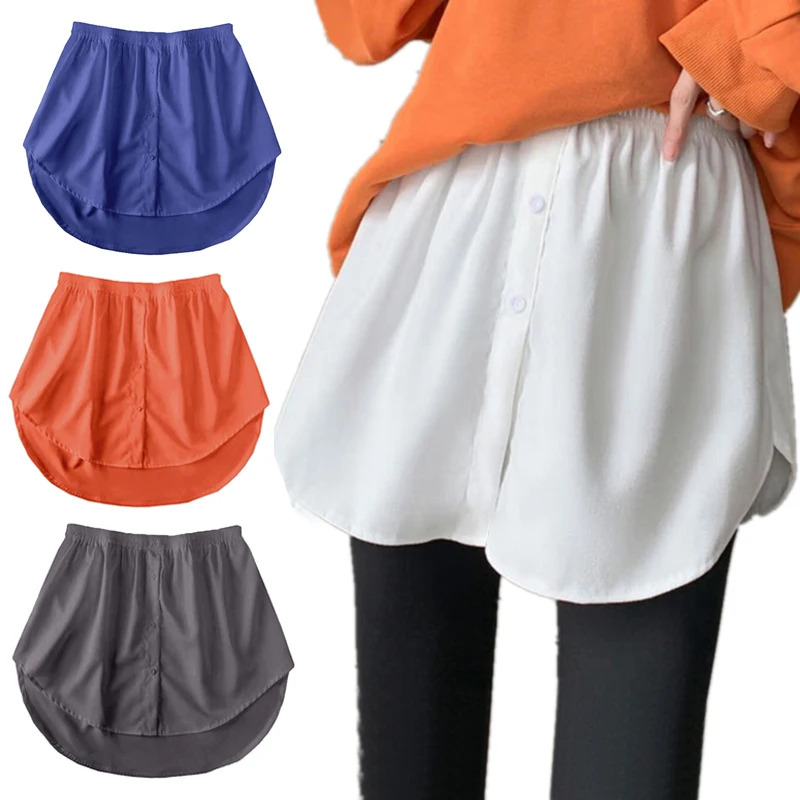 

Detachable Top Shirt Extender Mini Skirts Adjustable Irregular Skirt Tail Cotton Fashion Layering Fake Hem