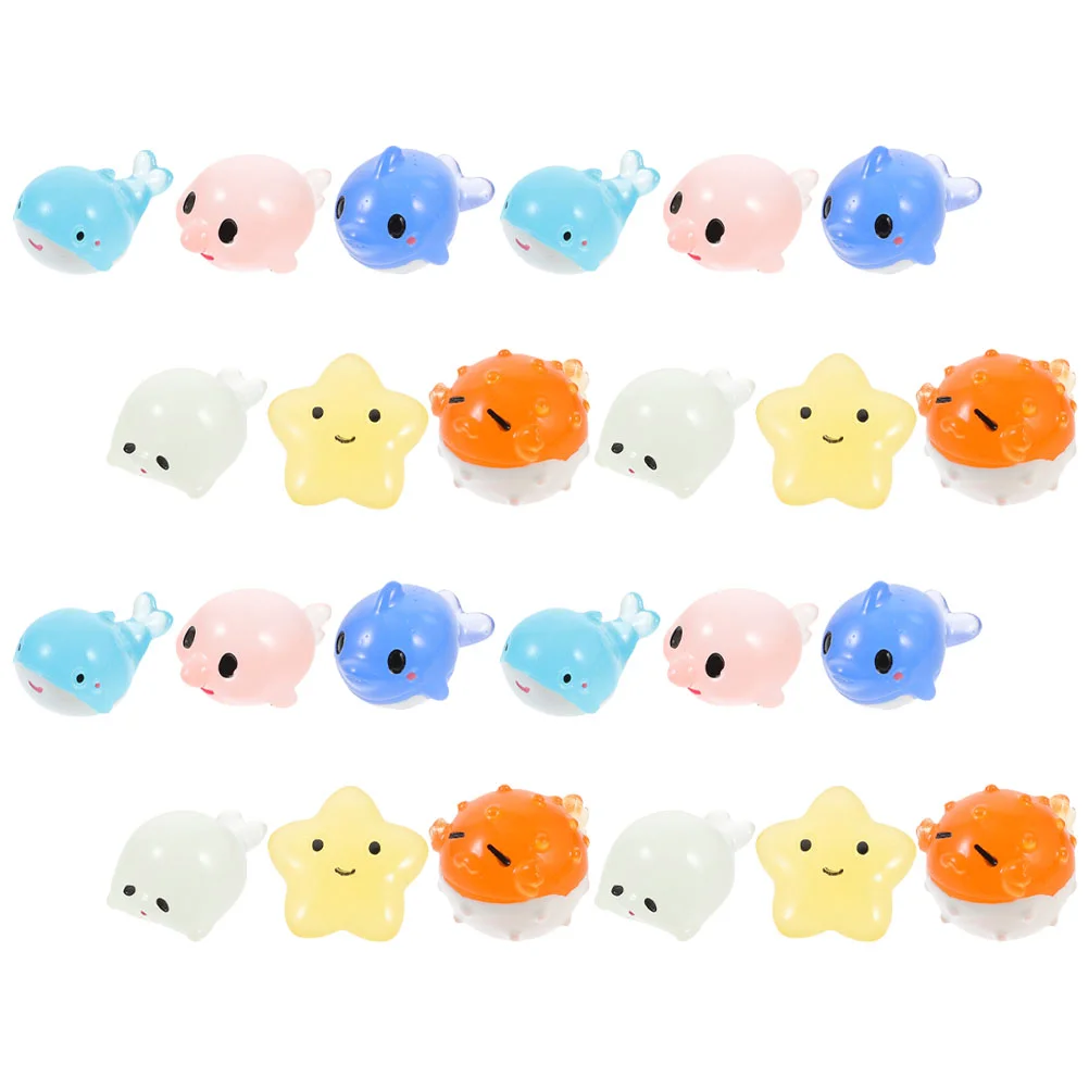 

24 Pcs Fish Tank Landscaping Decoration Aquarium Marine Animal Ornament Sculpture Adorn Resin Home