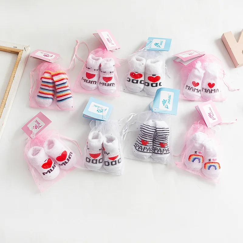 

Baby Soft Cotton Socks Cute Love Mama Girls Boys Warm Socks Newborn Toddler Stripe White Short Clothes for 0-6M Infant Stuff