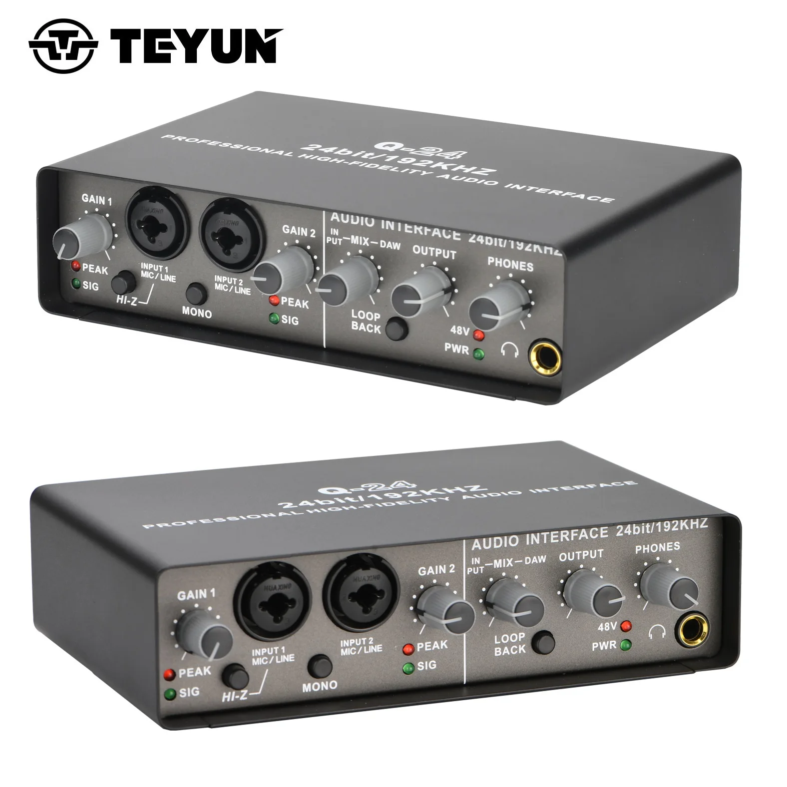 TEYUN-Q24-24Bit-192KHz-Audio-Interface-Loopback-Stereo-Mono ...