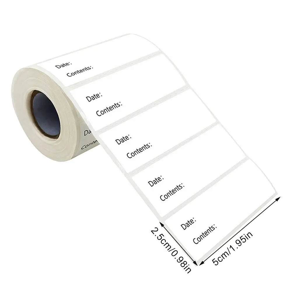 Waterproof & Oil-Resistant Removable Food Labels Roll 500Pcs Adhesive Stickers Freezer Food Storage & Containers