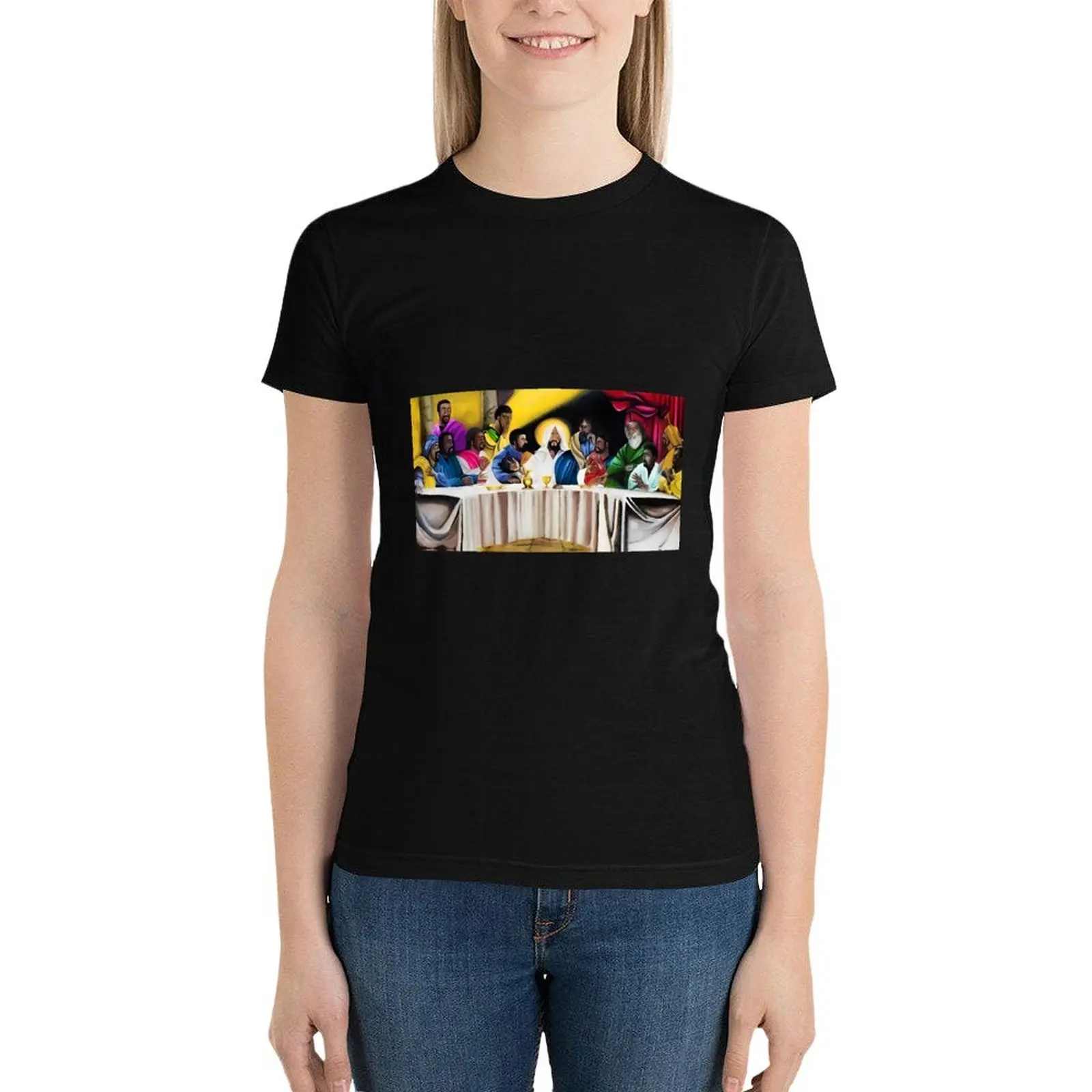 

African American masterpiece, The last supper with Jesus portrait painting color photograph T-Shirt