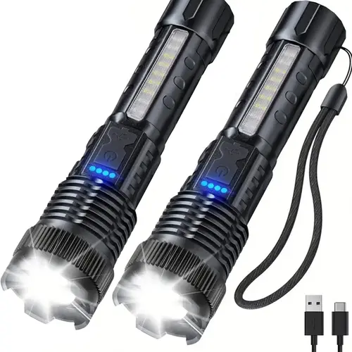 High Power Led Flashlights Very Strong Tactical Torch 6 Modes Rechargeable Camping Fishing Emergency Zoom Lantern - Image 7