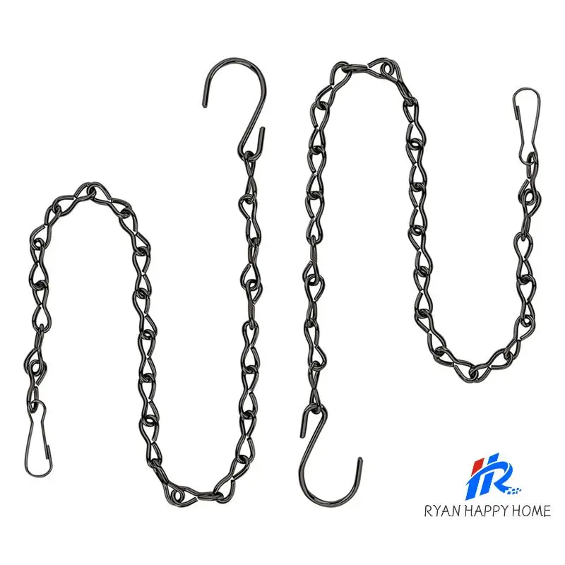 8X Hanging Plant Chain, Black Chain For Hanging Bird Feeders Planters Lanterns Baskets Billboards Wind Chimes Ornaments