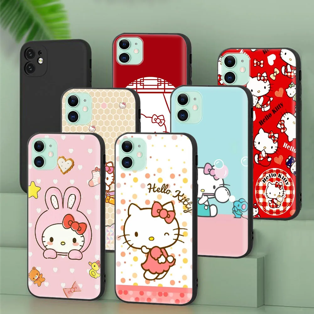 Custodia Protettiva Nera Per Oppo Reno 5 5F Uae 5K 5Z Lite 6 6Z Pro Plus Hello Kitty Cartoon