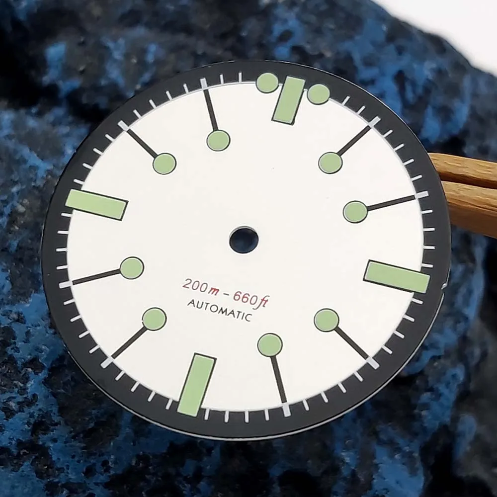 New Men's NH35 Dial 28.5mm For NH35/NH36 Movement C3 Green Night Luminous Men's Watch Accessories Dials