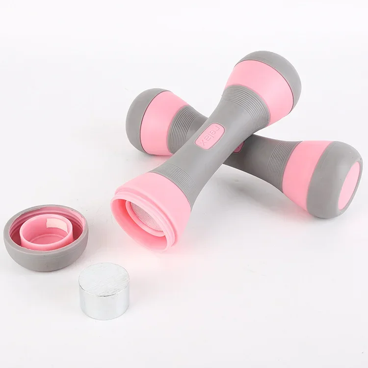 

Hot gym Fitness training pink triangle twist adjustable weight round rubber dumbbells