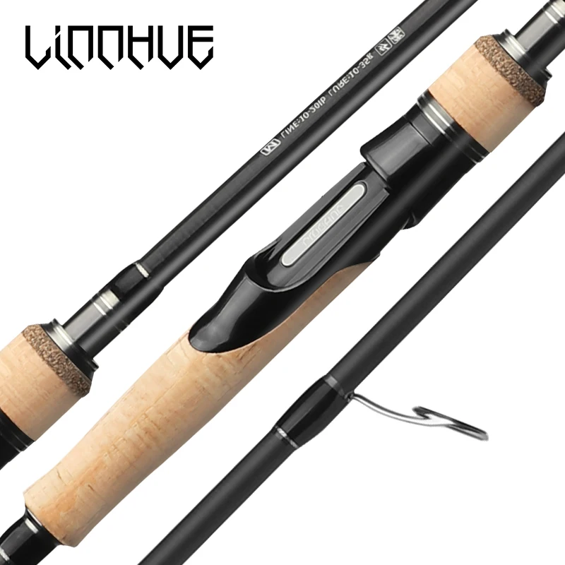 

LINNHUE New Fishing Rod Lure Rod 1.68 1.8M 2.1M 2.4m 2/3 Section M ML Carbon Fiber Light Spinning Rod Baitcasting Rod Gift Cover