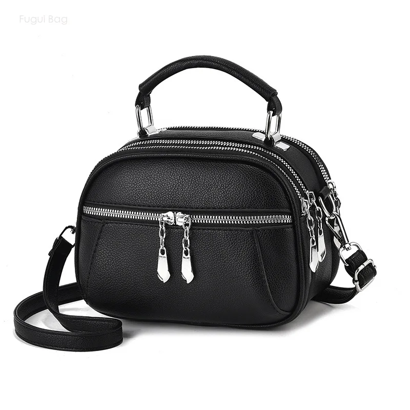 Women's Shoulder Bag, Crossbody Bag, Exquisite Leather, New Fashionable and Versatile, Casual and Simple Retro Solid Color