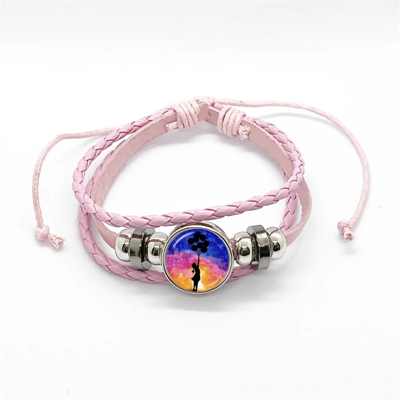 The Little Prince Bracelet Women Kids Classic Cartoon Figure Fox Glass Button Woven Leather Bracelets for Couple Bangle Gift 5