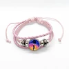 The Little Prince Bracelet Women Kids Classic Cartoon Figure Fox Glass Button Woven Leather Bracelets for Couple Bangle Gift 5