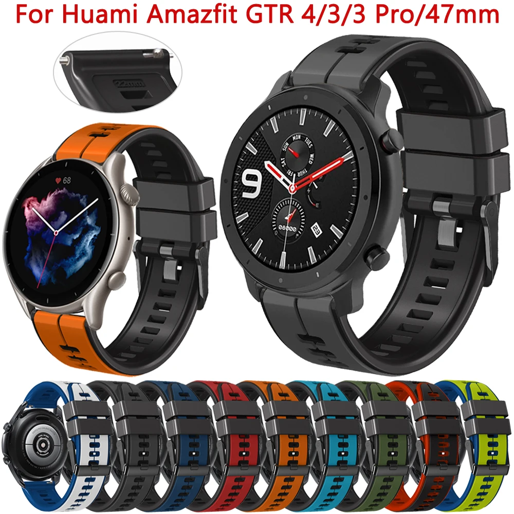 

Ремешок силиконовый для Xiaomi Amazfit GTR, браслет для часов Huami Amazfit GTR 3 2 2e GTR3 Pro Stratos 3, 22 мм